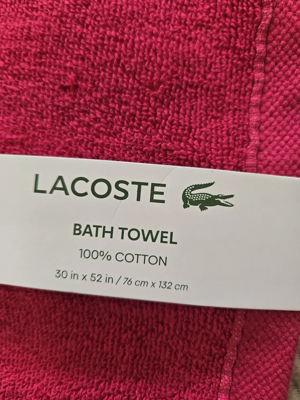Lacoste Set of 4 Bath Towels Pink Blue Green Blush 100% Cotton NWT - Picture 8 of 9